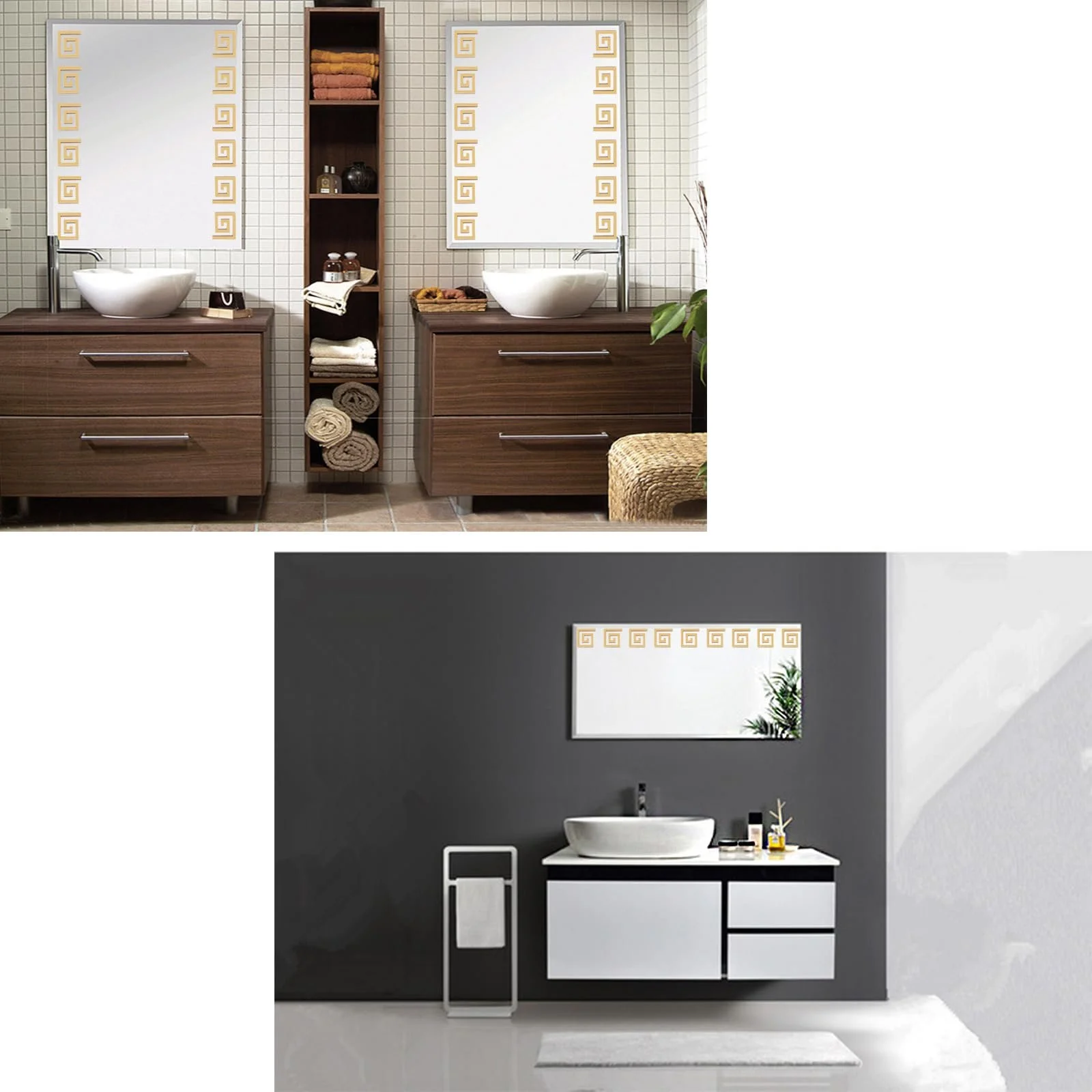 Набір наклейок на стіну 60 шт. Mirror Stickers Gold Living Room Bedroom Kitchen, фото №6