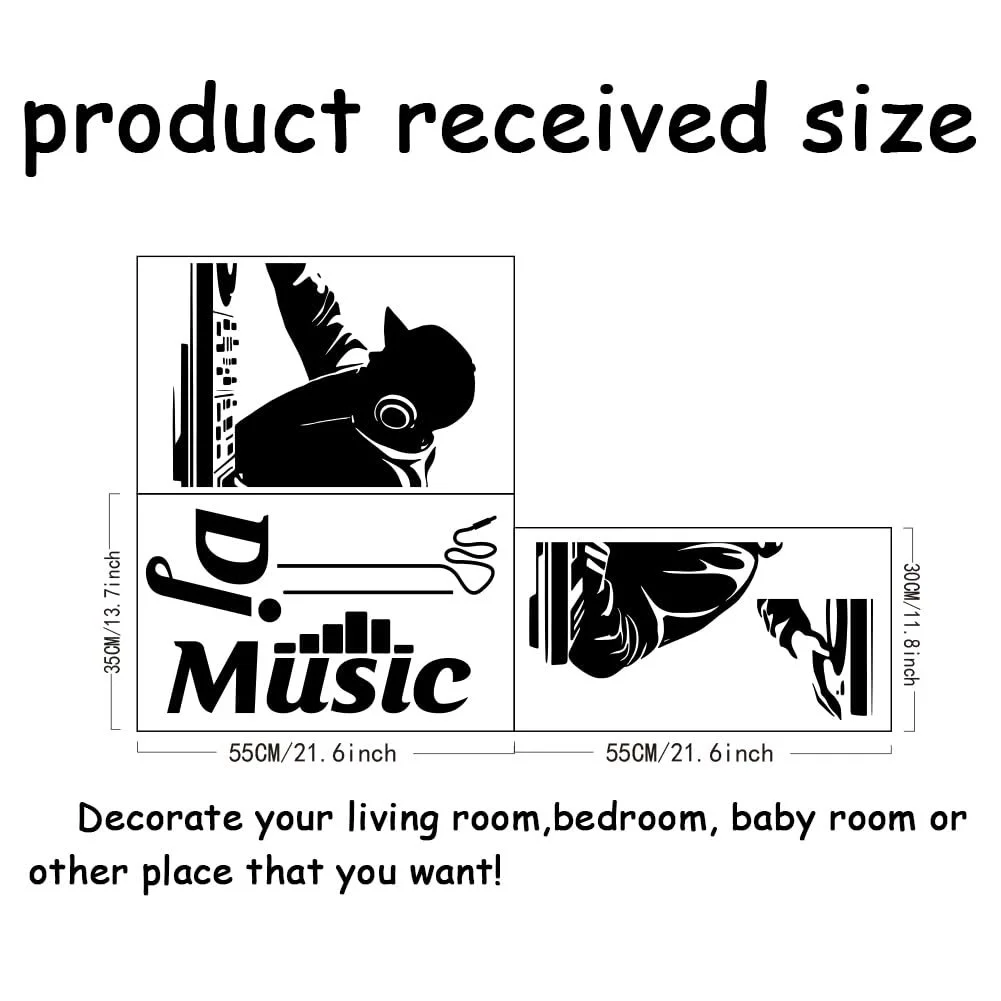 Настінна наклейка SUPERDANT DJ Music Чорний, фото №2