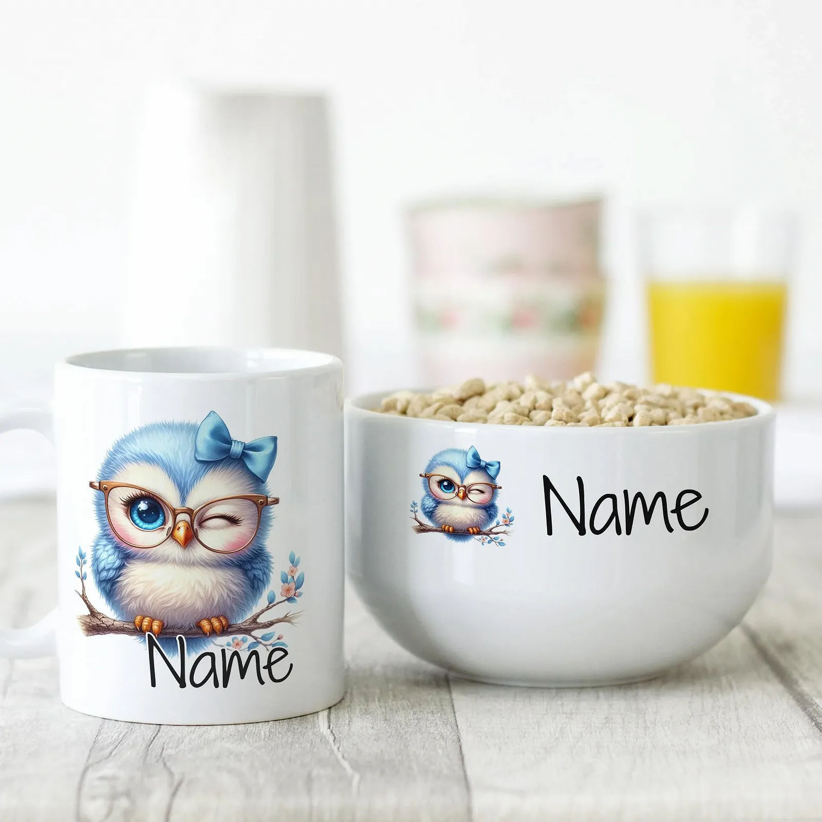 Набор для завтрака для детей, Мотив совы., фото №2 Набор для завтрака для детей, Мотив совы., фото №2