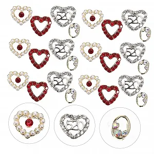 Прикраса для нігтів Серце VILLCASE 40шт. Форма серця, Діаманти для нігтів synthetic.ua - Фото 1