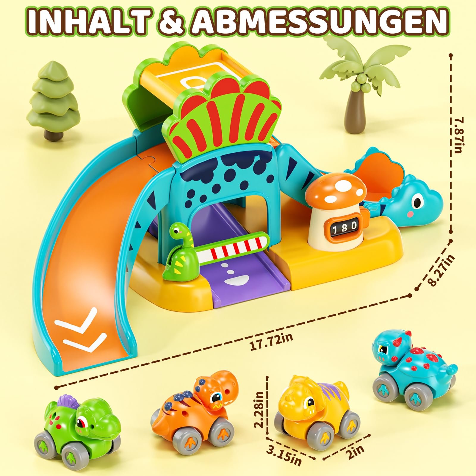 Набор машинок динозавров Lehoo Castle для детей, фото №3