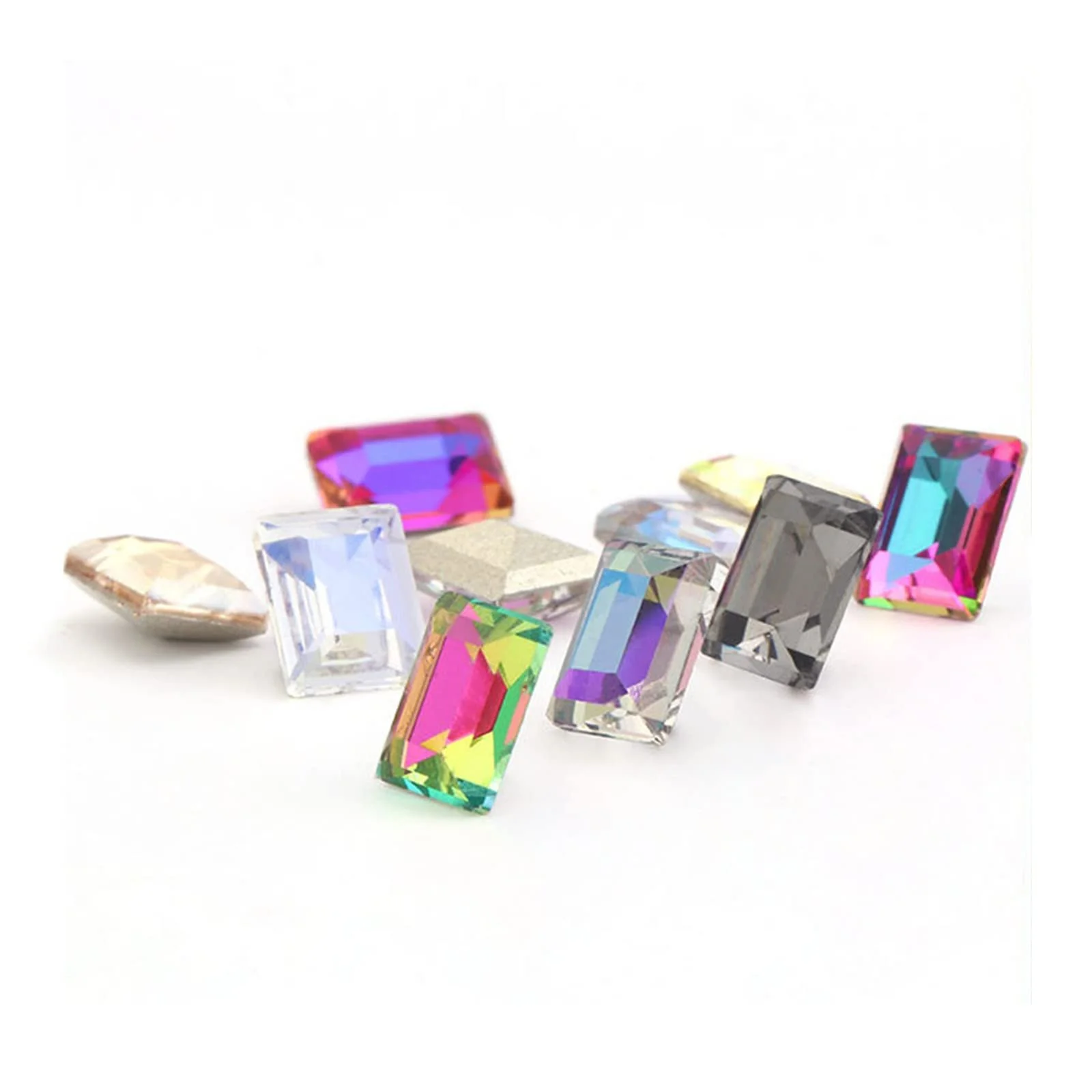 Аксессуары для дизайна ногтей Прямоугольник Квадрат Блестящие Стразы для ногтей Разные цвета 8x10 мм, 50 шт, фото №4