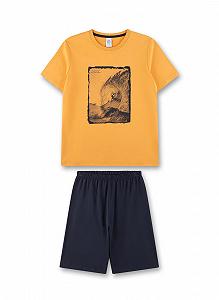 Піжама Sanetta для хлопчиків Коротка Помаранчева - Фото 1