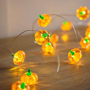Гирлянда Lights4fun Тыква 20 LED с таймером для осеннего украшения, работающая от батареек - Фото 1