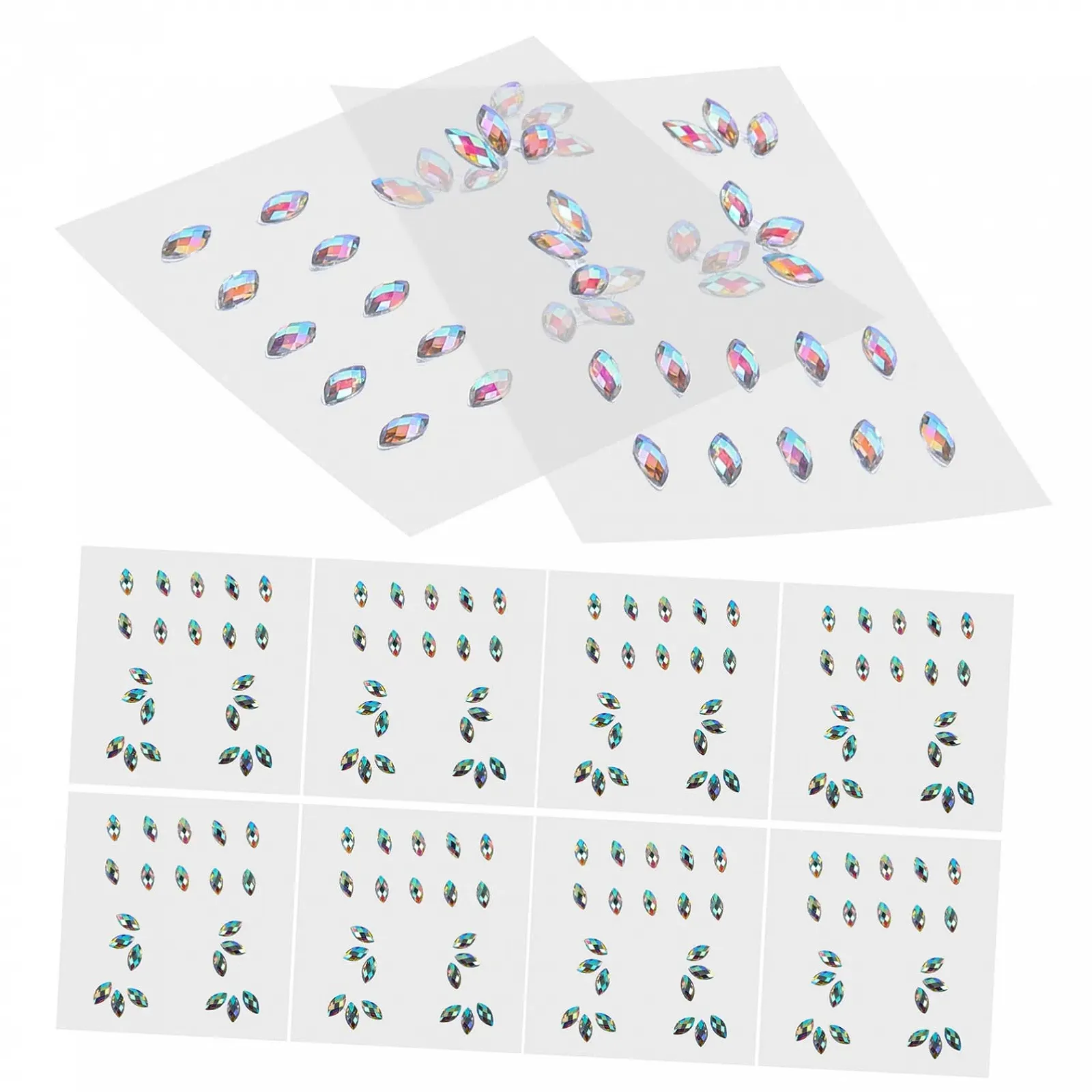 Набір Наклейки Коштовності Стрази для Марді Гра Фестивалю Листя, фото №6