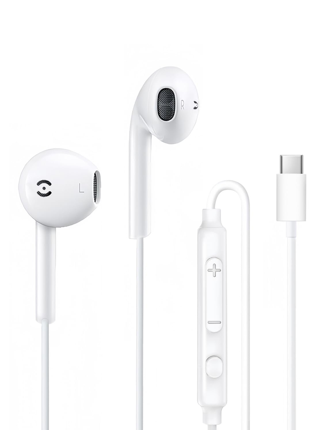 Внутриканальные наушники MAS CARNEY USB C с кабелем TH9, USBC с микрофоном, совместимые с iPad Pro, Samsung Galaxy S25 S24 S23 A55 A53, Google Pixel, Huawei, Mi, Oppo, фото №1
