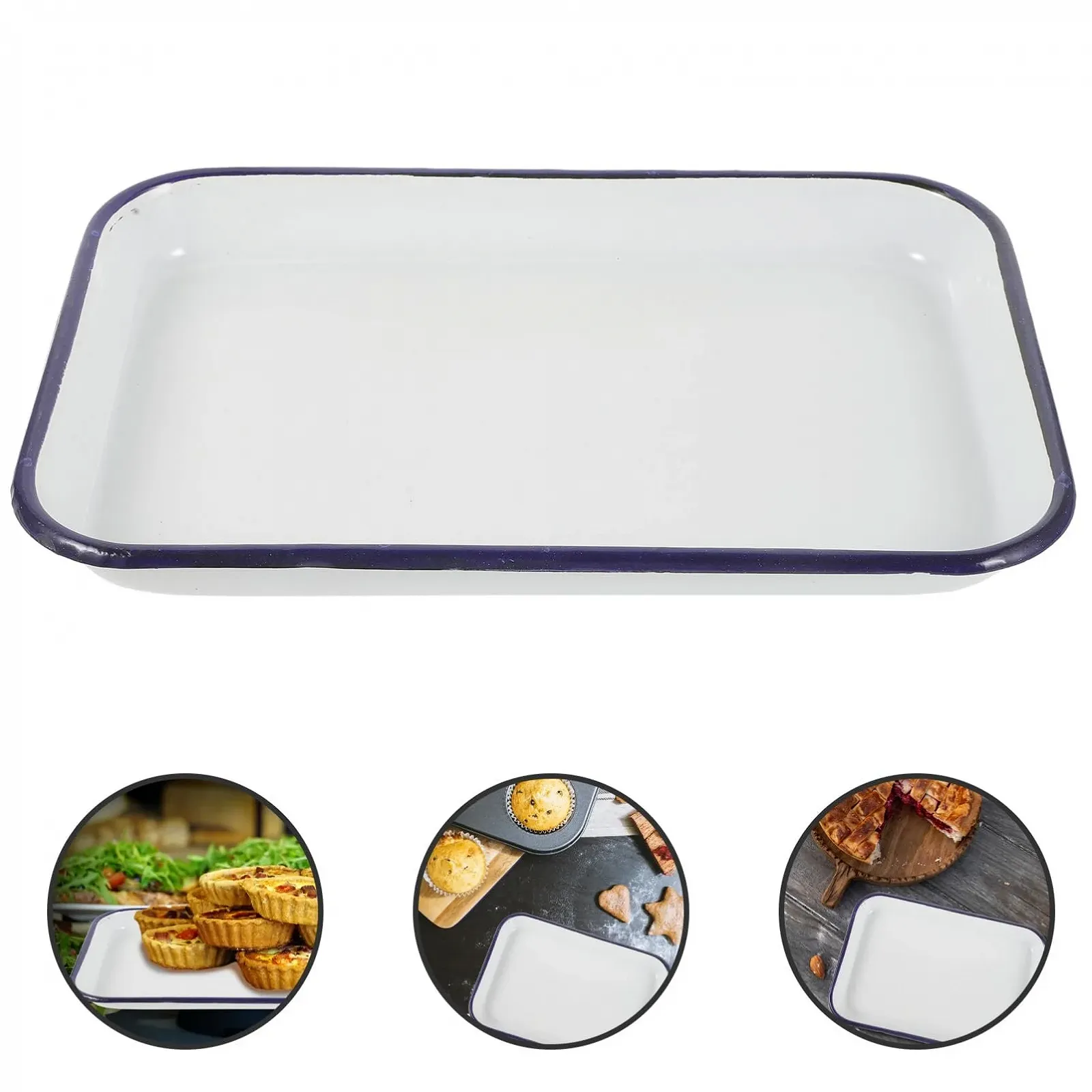 Форма для запекания Abaodam Эмалированная прямоугольная, для пиццы и крепов, термостойкая, фото №7