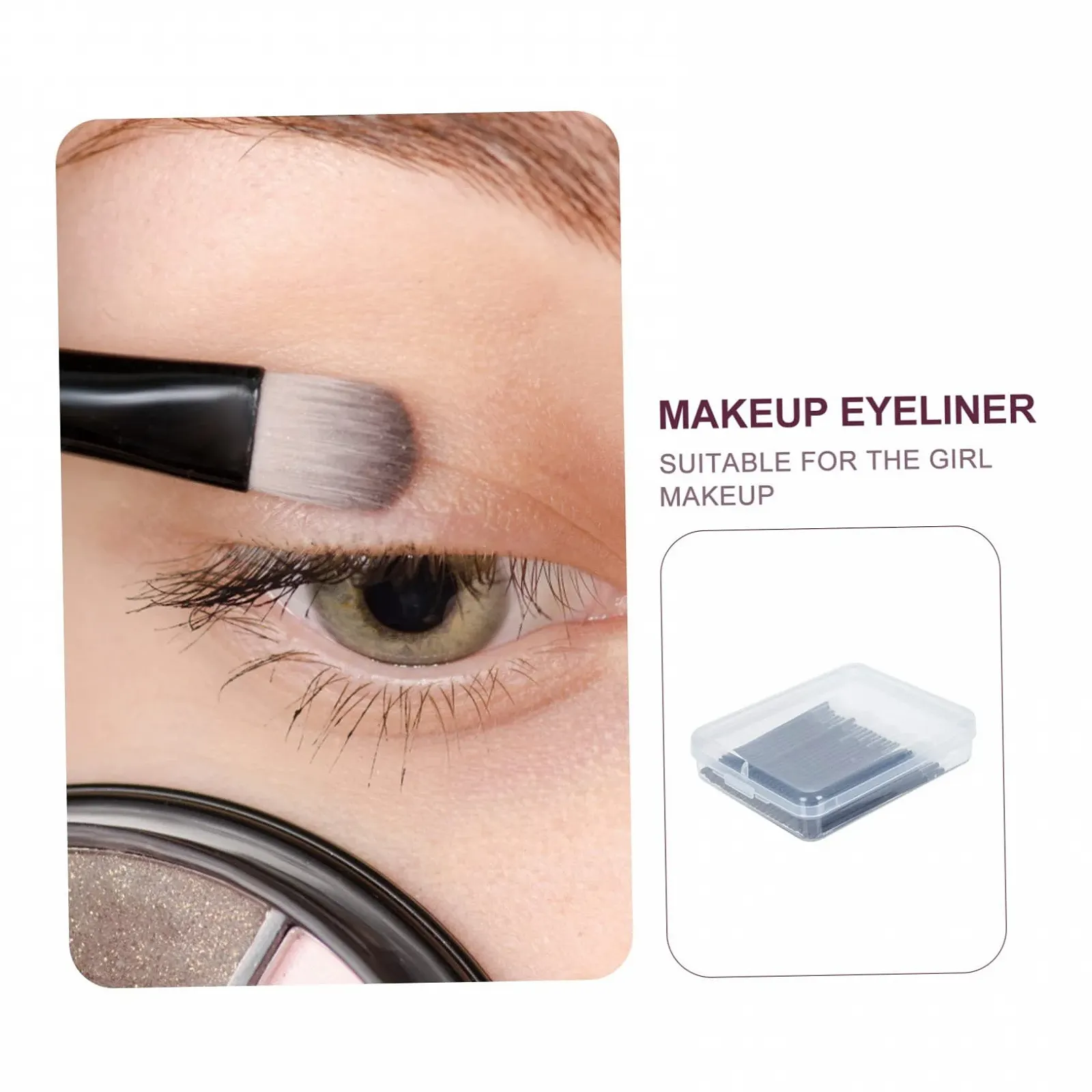 Пензлі Mikinona для підводки очей, 50 штук, косметичний, фото №7