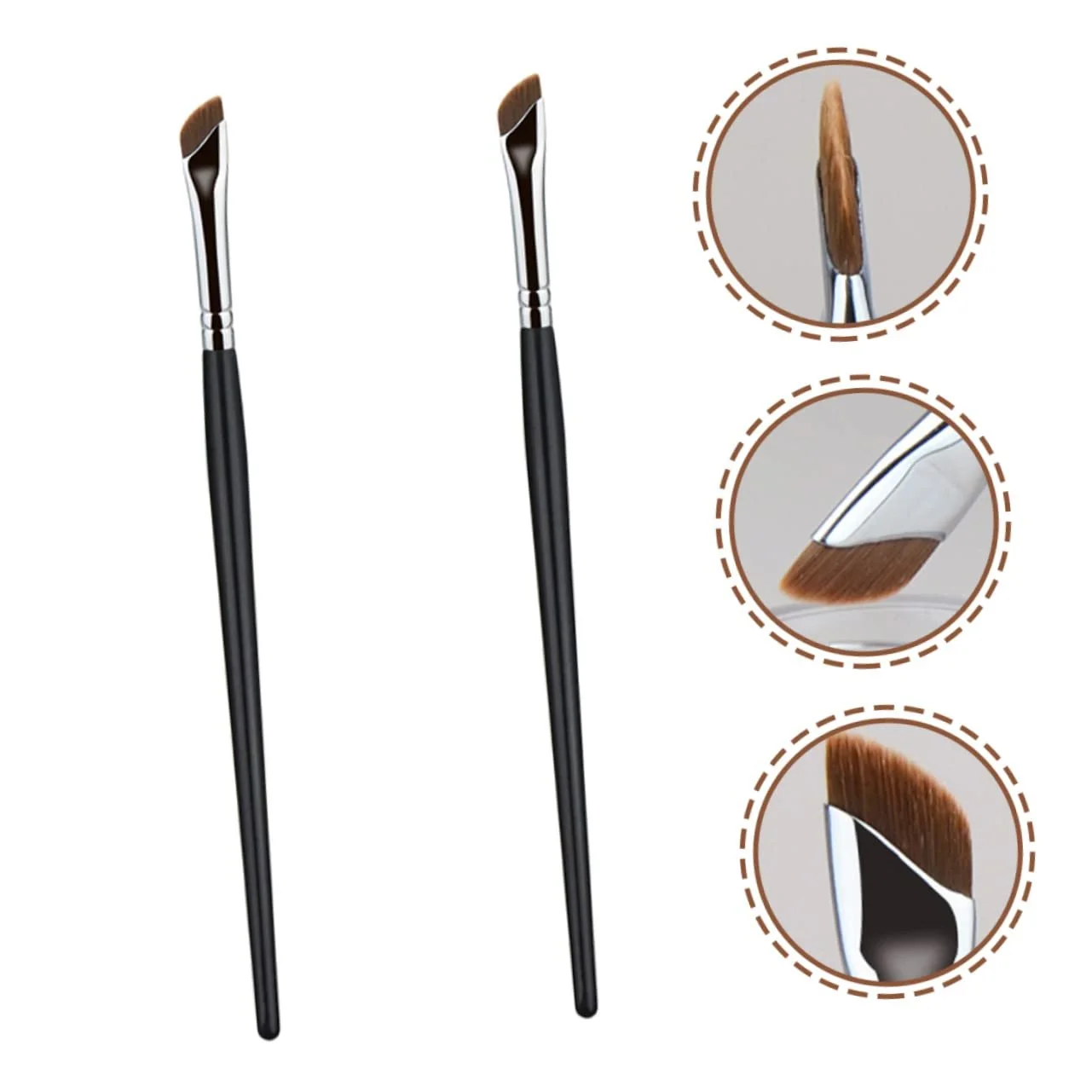 Набор кистей DOITOOL 6 шт. для бровей, макияжа, теней, подводки, скошенная, для консилера, фото №3