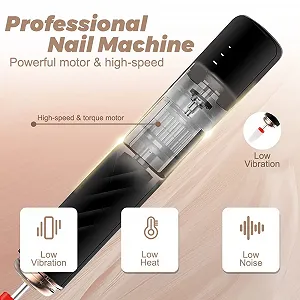 Маникюрный набор с электрической пилкой для ногтей Electric, черный synthetic.ua - Фото 1