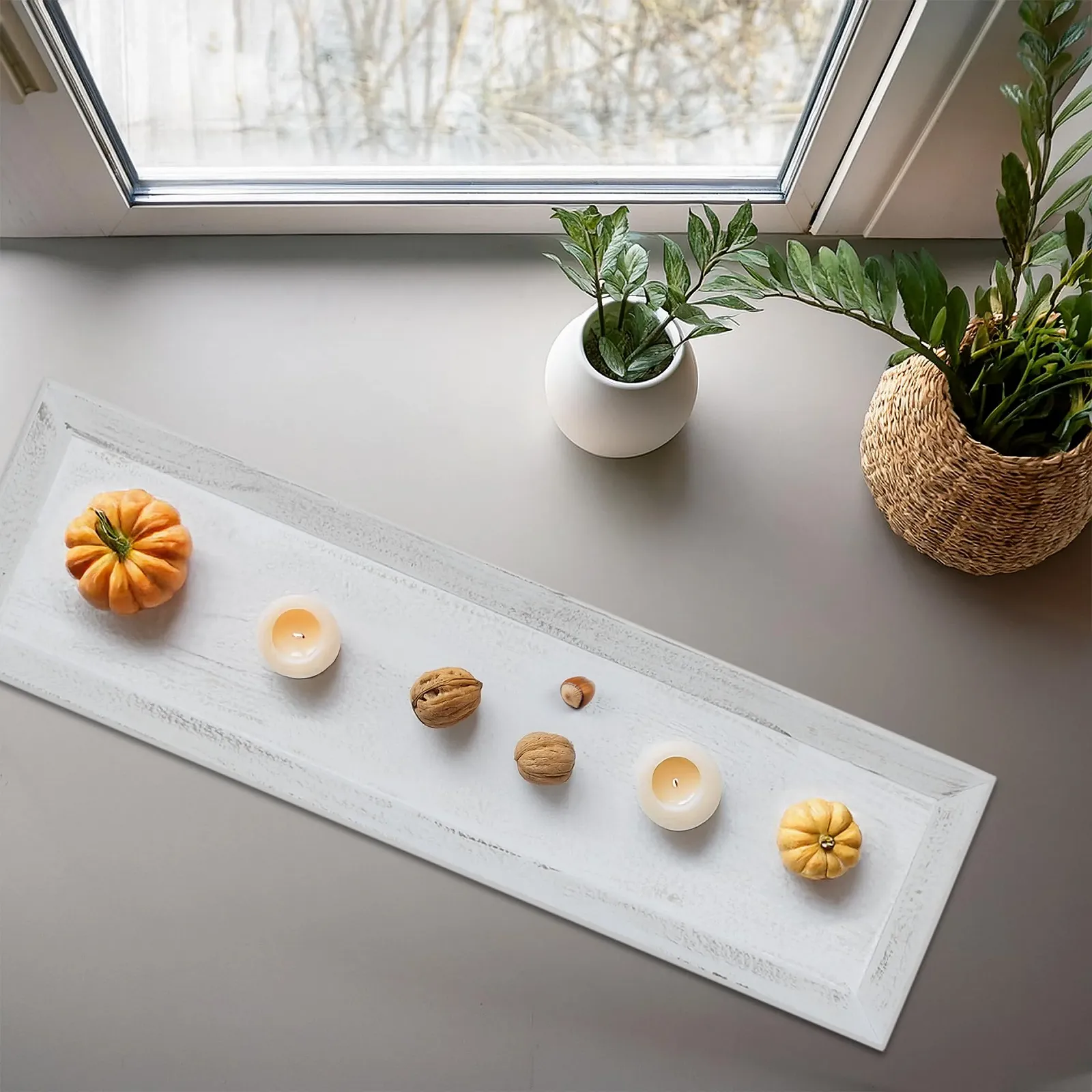 Вінтажний Дерев'яний Піднос Shabby White Настільний Декор, фото №3