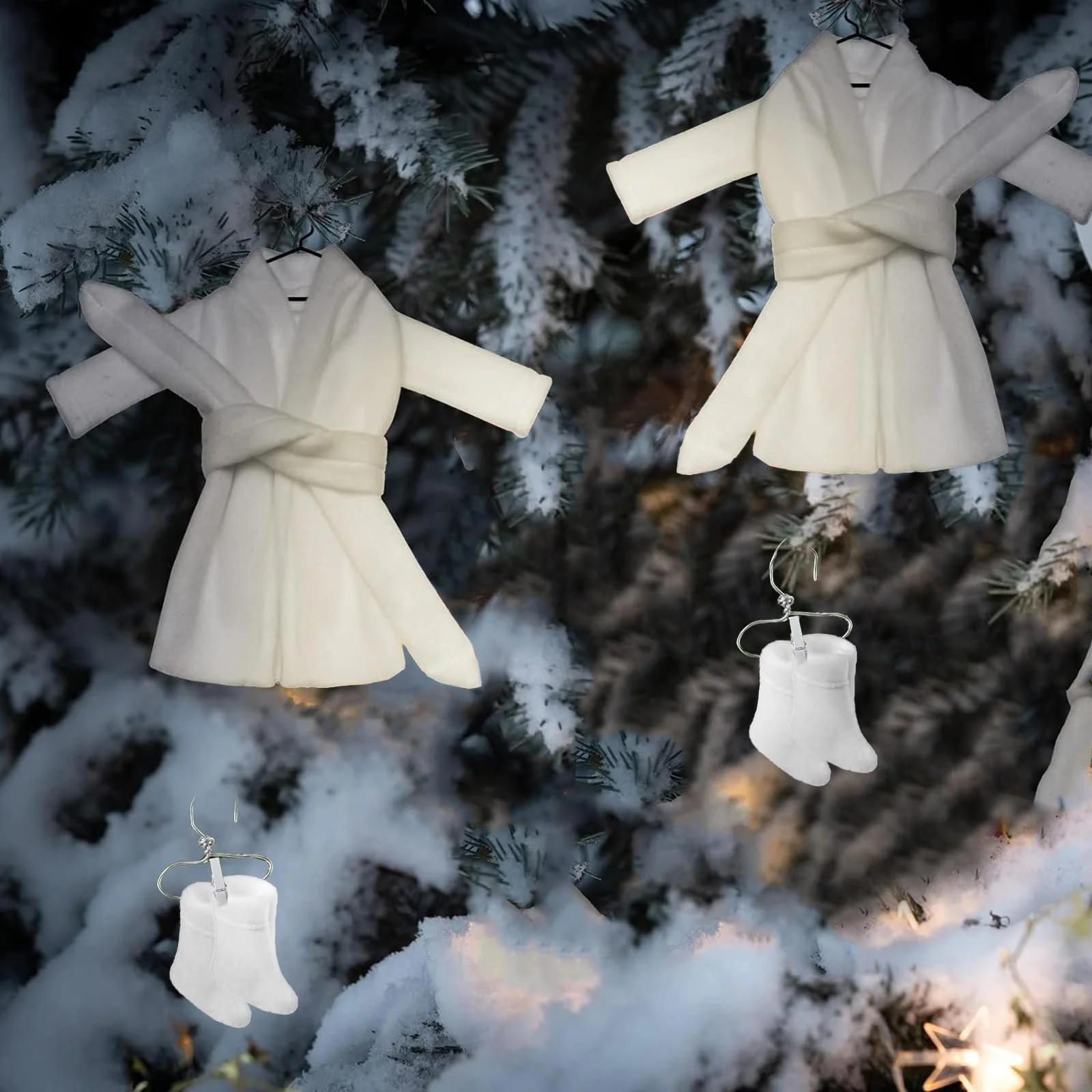 Набор Рождественский эльф Халат Белый, фото №4