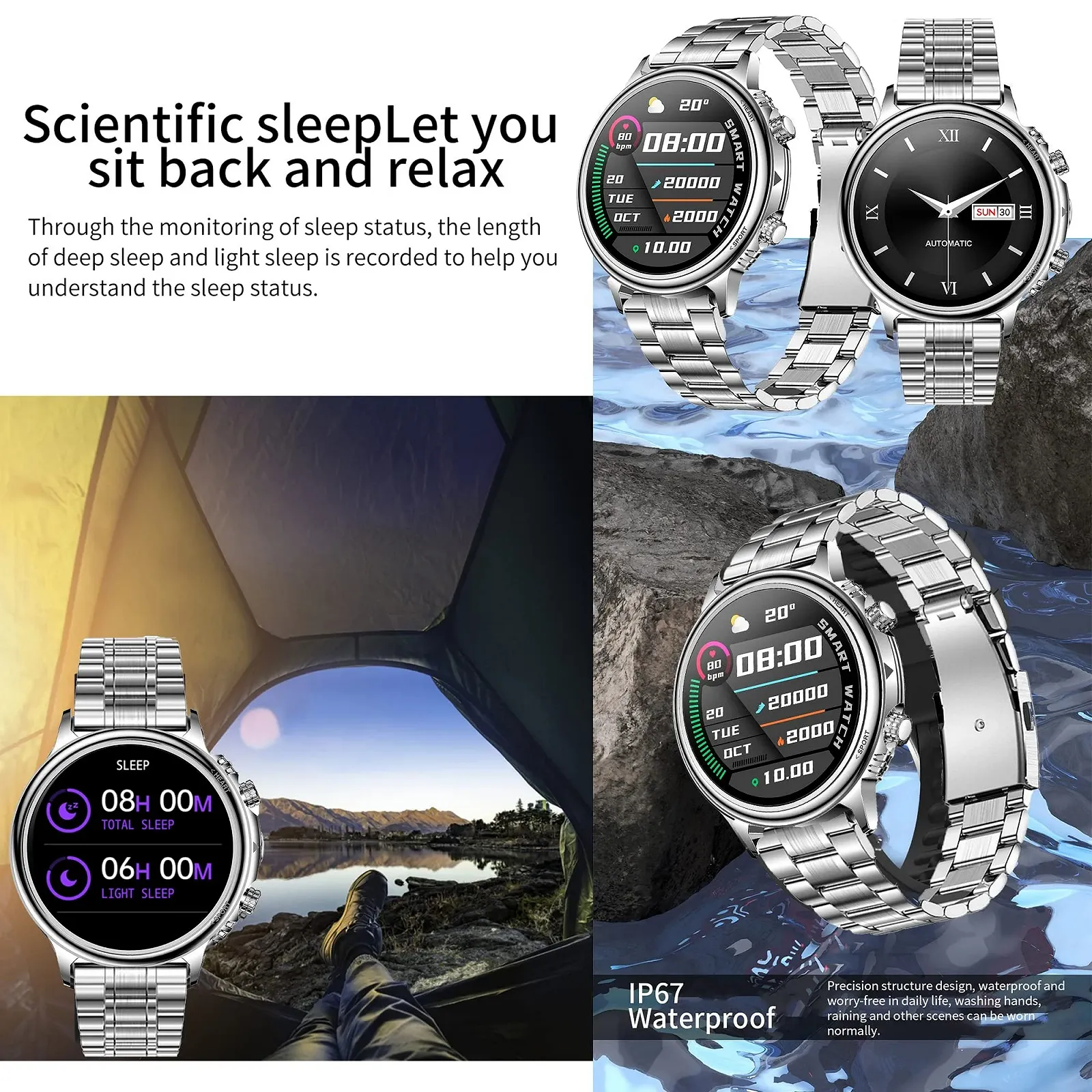 Смарт-часы Смарт-часы для женщин и мужчин с функцией телефона 1.32-дюймовый сенсорный экран Фитнес-трекер, IP68 Водонепроницаемые фитнес-часы Трекер активности Фитнес-часы для Android iOS Серебристый стальной, фото №6 Смарт-часы Смарт-часы для женщин и мужчин с функцией телефона 1.32-дюймовый сенсорный экран Фитнес-трекер, IP68 Водонепроницаемые фитнес-часы Трекер активности Фитнес-часы для Android iOS Серебристый стальной, фото №6