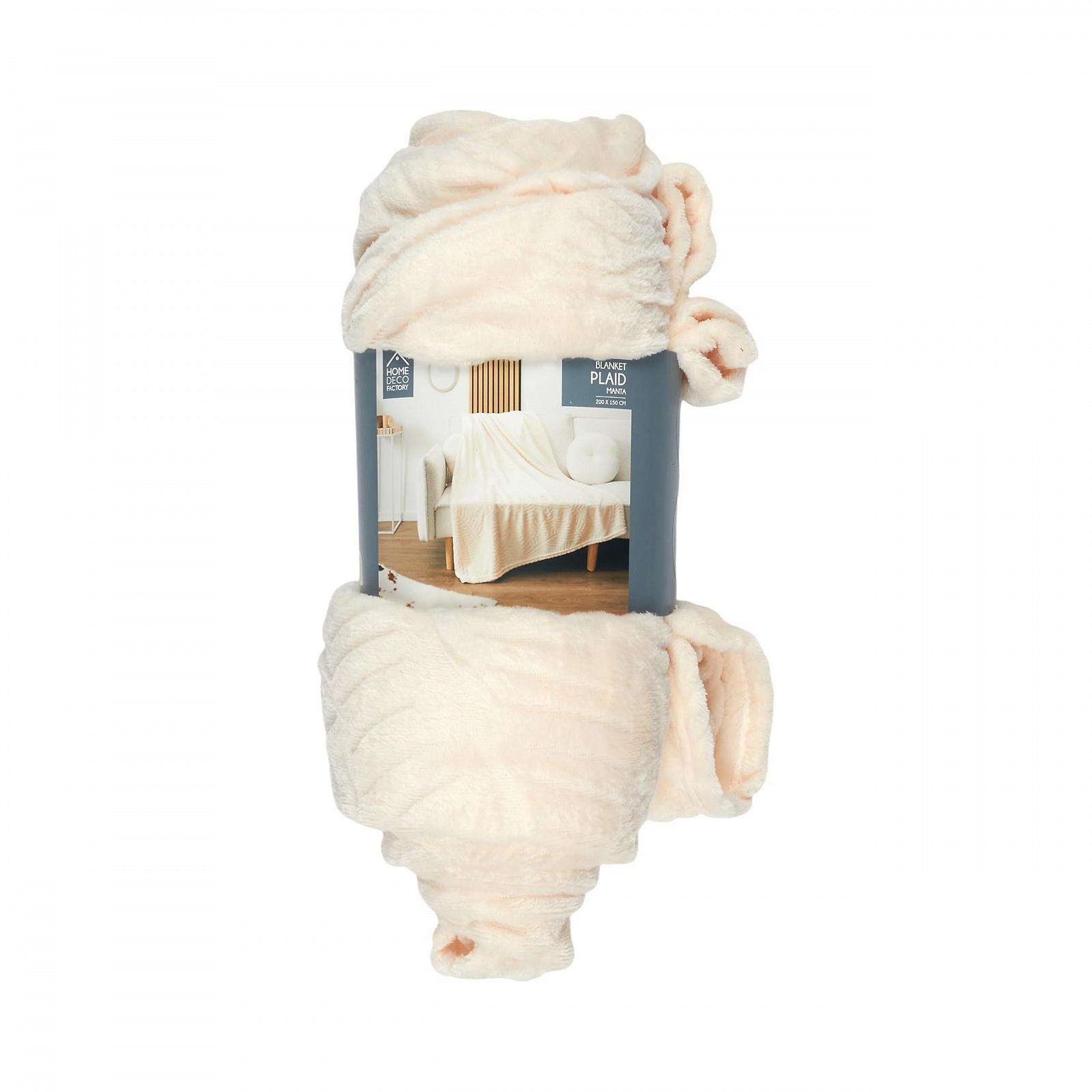 Плед HOME DECO FACTORY Cuddly Blanket Бежевый кремовый XXL, Флисовый плед с тисненым узором, Покрывало на кровать, Пушистый плед на диван (200 x 150 см), фото №5 Плед HOME DECO FACTORY Cuddly Blanket Бежевый кремовый XXL, Флисовый плед с тисненым узором, Покрывало на кровать, Пушистый плед на диван (200 x 150 см), фото №5