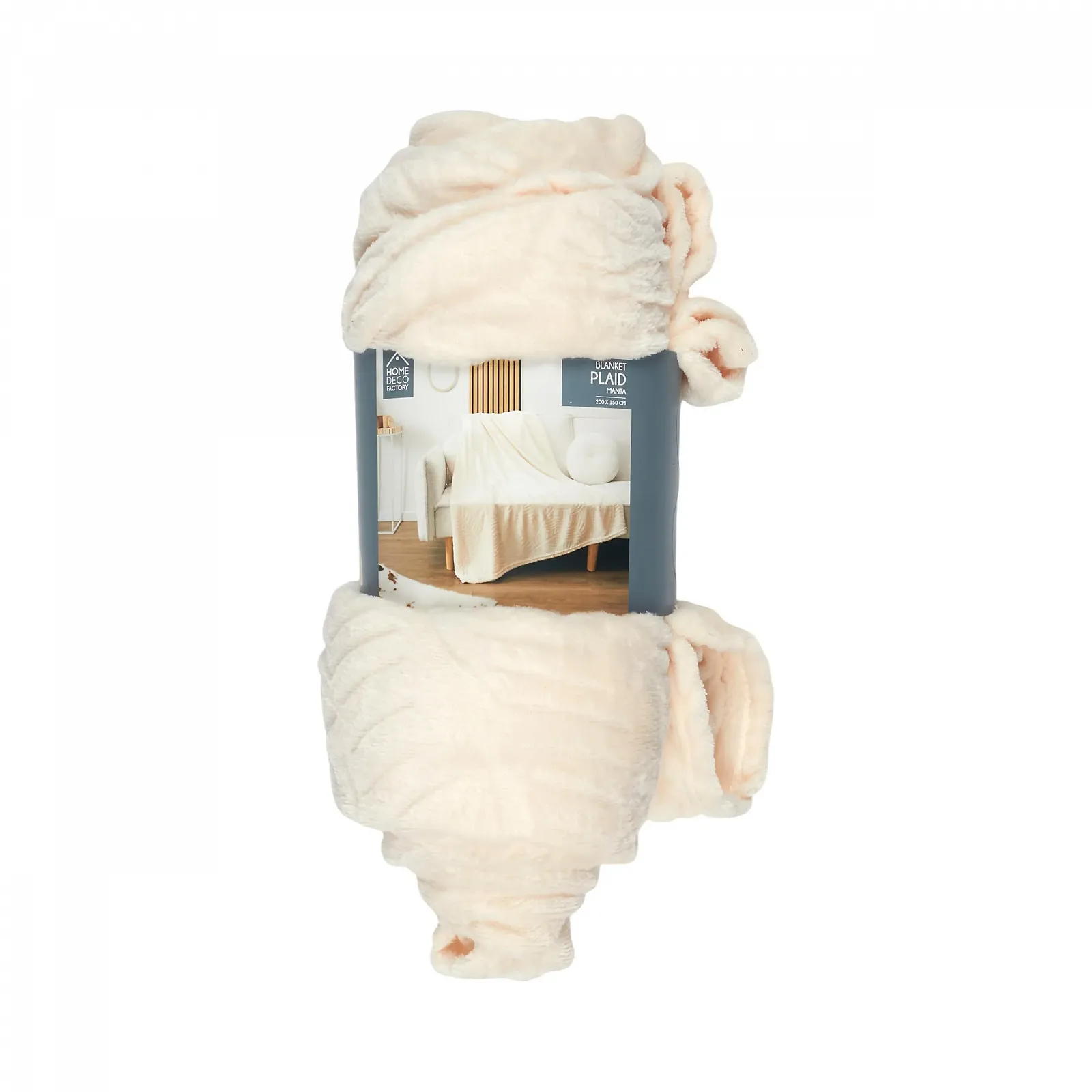 Плед HOME DECO FACTORY Cuddly Blanket кремовий XXL, фото №5
