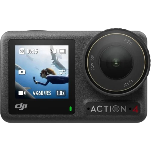 Экшн-камера DJI Osmo Action 4 Standart Combo / 10Мп / 4К / 240fps / Wi-Fi / Bluetooth / Влагозащищенная / Черная (DJIOSMOACT4SCX2OB), фото №1