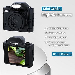 Мини цифровая камера 4K, HD 16 Мп, 1,5-дюймовый цветной IPS-экран, портативный видеорегистратор с монорефлексной CMOS-матрицей, карта памяти 32 ГБ synthetic.ua - Фото 1