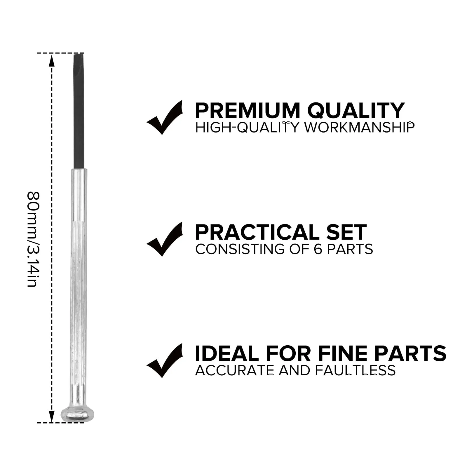 Набір викруток Erzekrim Mini Precision Mechanic 6 в 1 для годинників, окулярів, комп'ютерів та ремонту перемикачів, фото №4