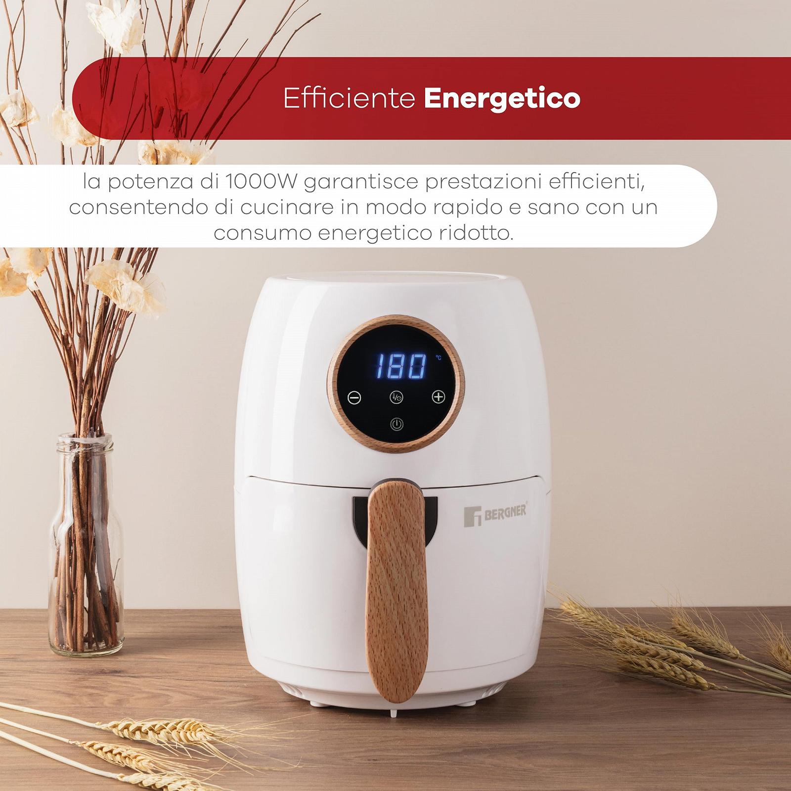 Мультипечь BERGNER Naturally AirFryer 2 л 1000 Вт 80-200ºC Белая, фото №7 Мультипечь BERGNER Naturally AirFryer 2 л 1000 Вт 80-200ºC Белая, фото №7