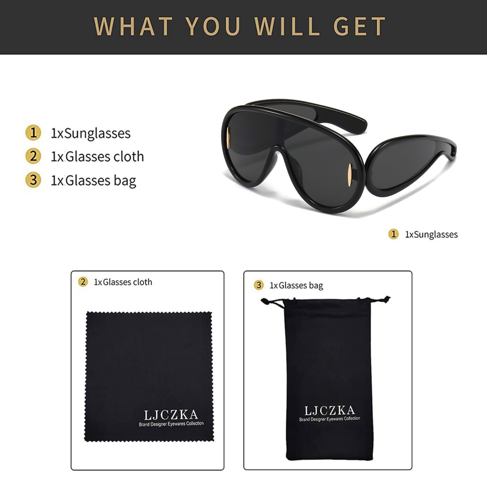 Сонцезахисні окуляри y2k LJCZKA Маска з захистом від ультрафіолету, фото №6