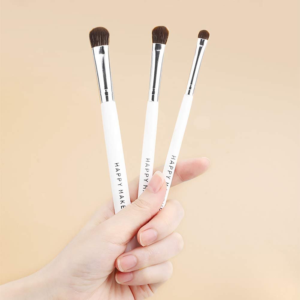 Набор кистей для макияжа 3 шт Pony Hair Beauty Cleaner Premium Eyeshadow Brush Set Portable Brush High Quality Makeup Brushes, дерево, фото №2