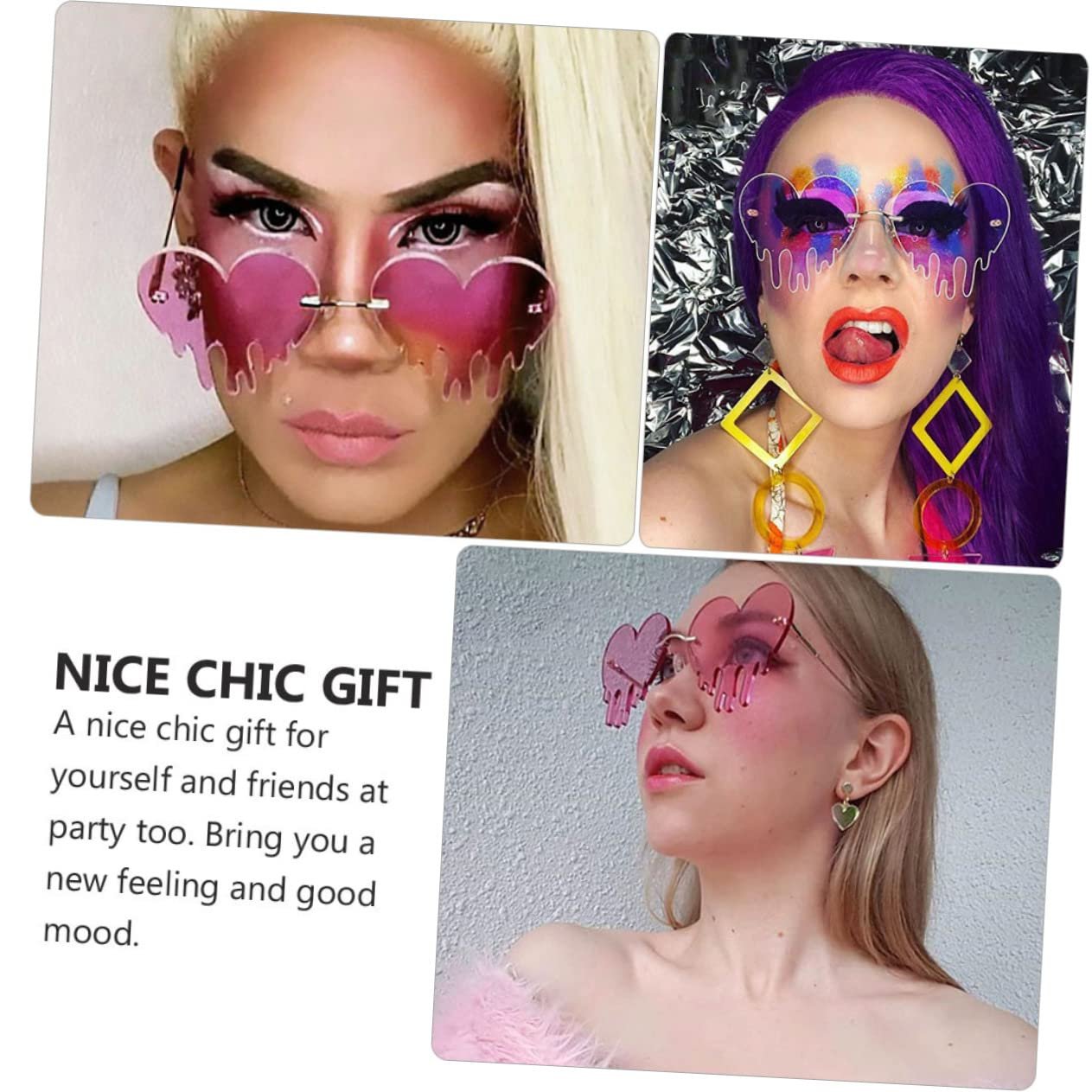 Сонцезахисні окуляри Серце Packove Модні 3 пари, фото №4