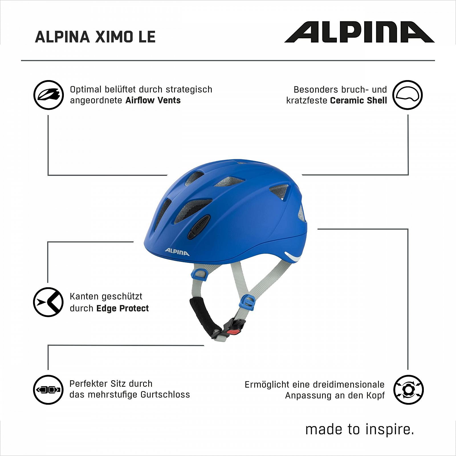 Шлем велосипедный ALPINA XIMO L.E. Легкий, безопасный и небьющийся с опциональным LED фонарем для детей, фото №6