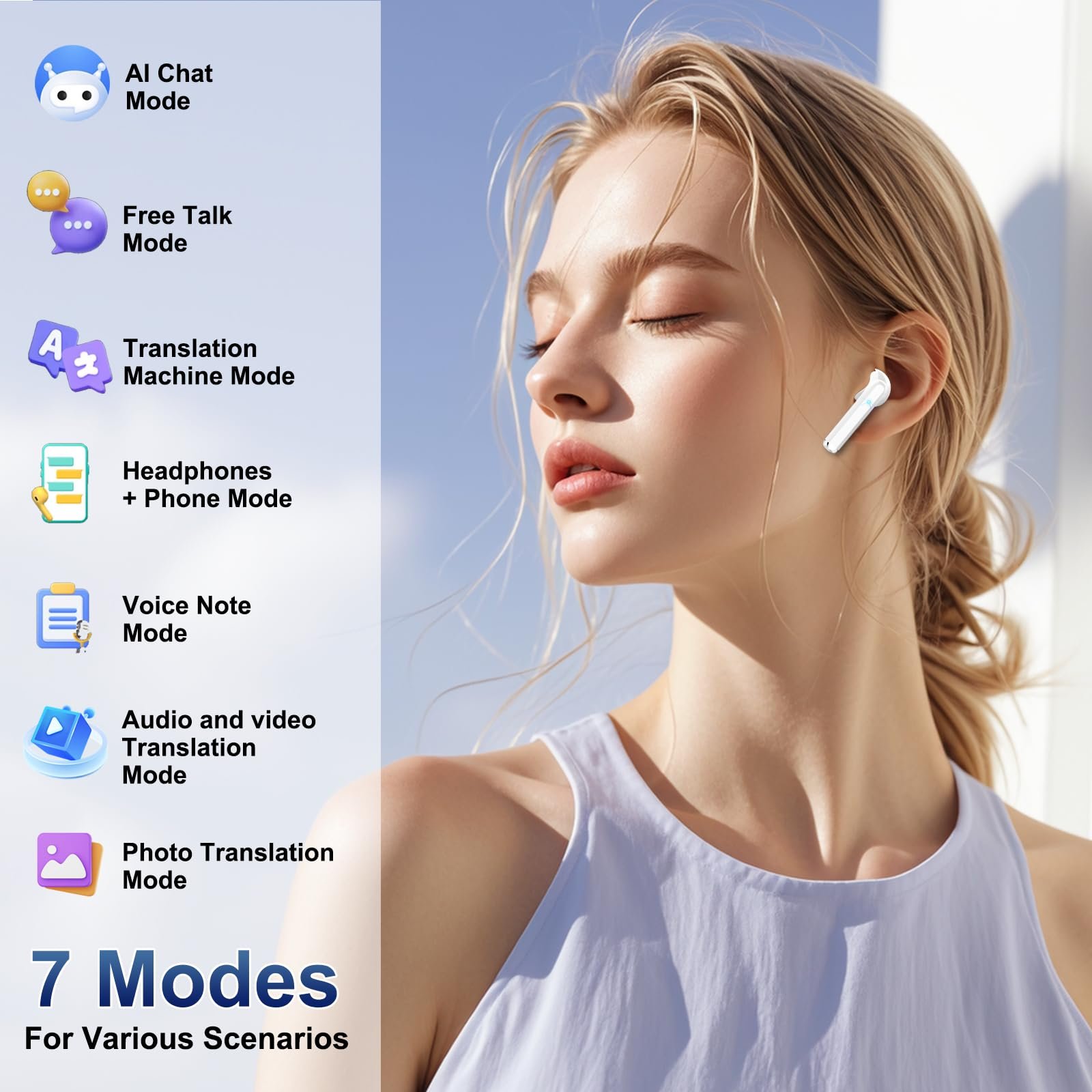 Наушники-переводчики Dbasne, поддержка онлайн-перевода языков в реальном времени, режимы перевода, голосовой перевод, фото №3 Наушники-переводчики Dbasne, поддержка онлайн-перевода языков в реальном времени, режимы перевода, голосовой перевод, фото №3