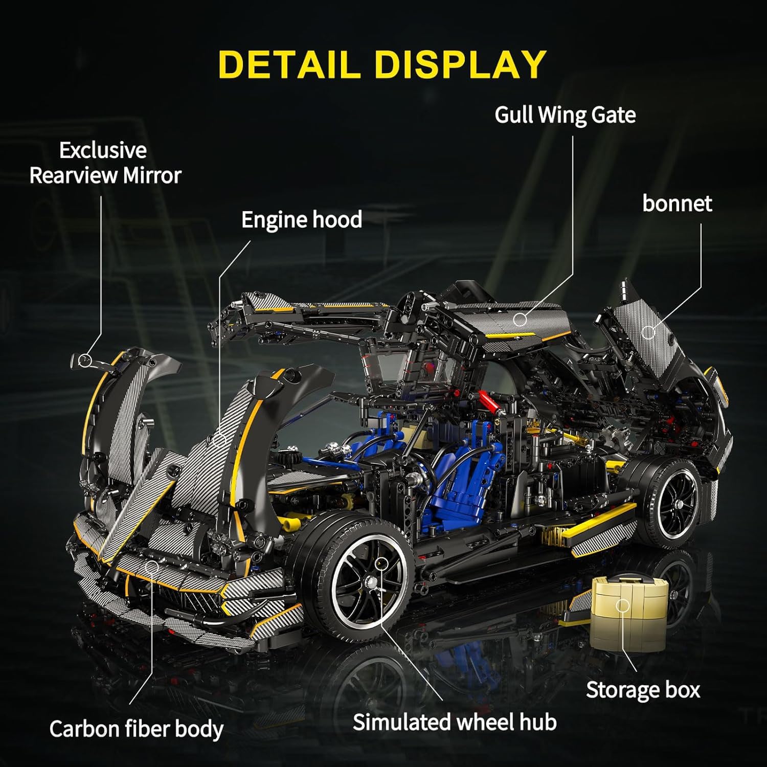 Игрушечные блоки COIL 13182 Спортивная машина 1:8 4802 штук, фото №7