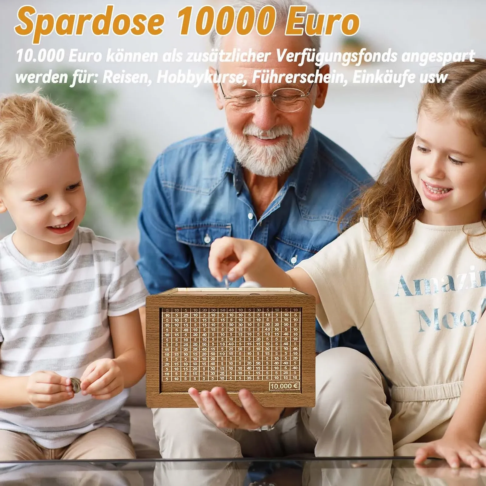 Скарбничка Wooden з лічильником 10 000 Євро Ретро, фото №3