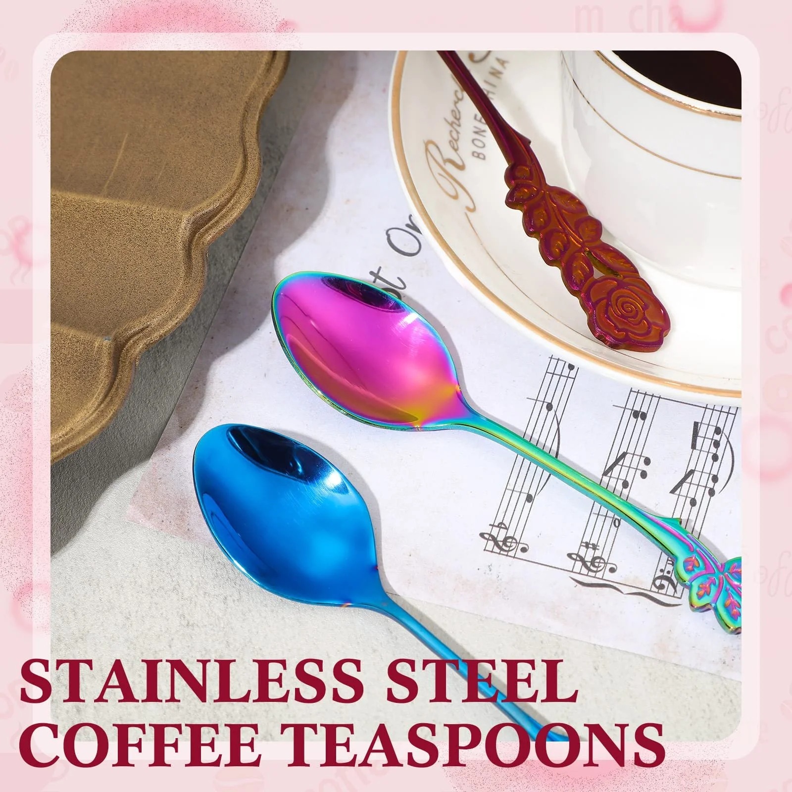 Набір з 6 різдвяних ложок для холодного чаю Chic, нержавіюча сталь, фото №6