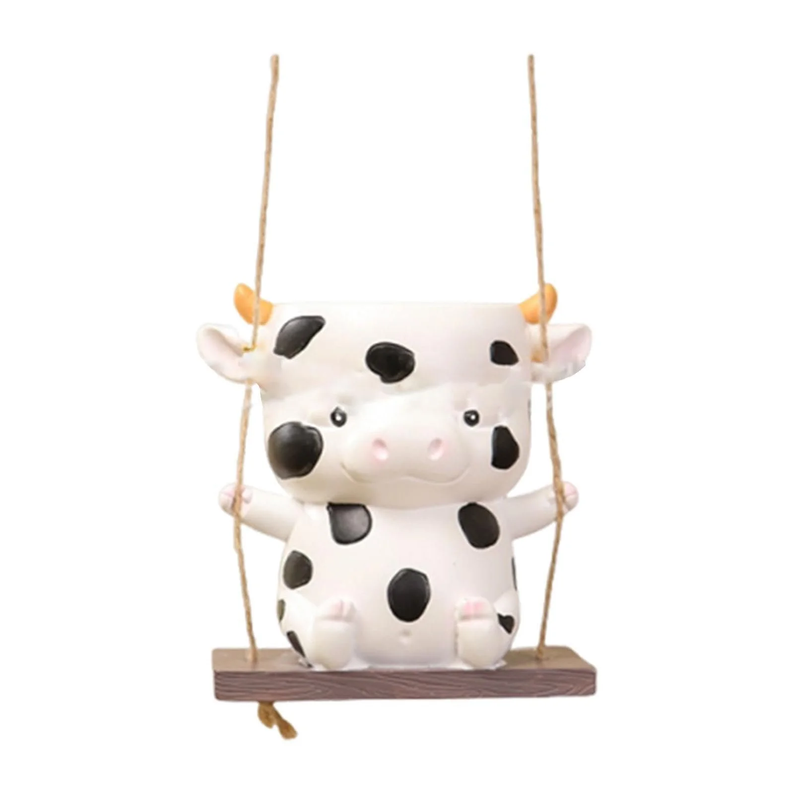 Підвісний вазон Фігурка корови з полістоуну на гойдалці, фото №7 Підвісний вазон Фігурка корови з полістоуну на гойдалці, фото №7