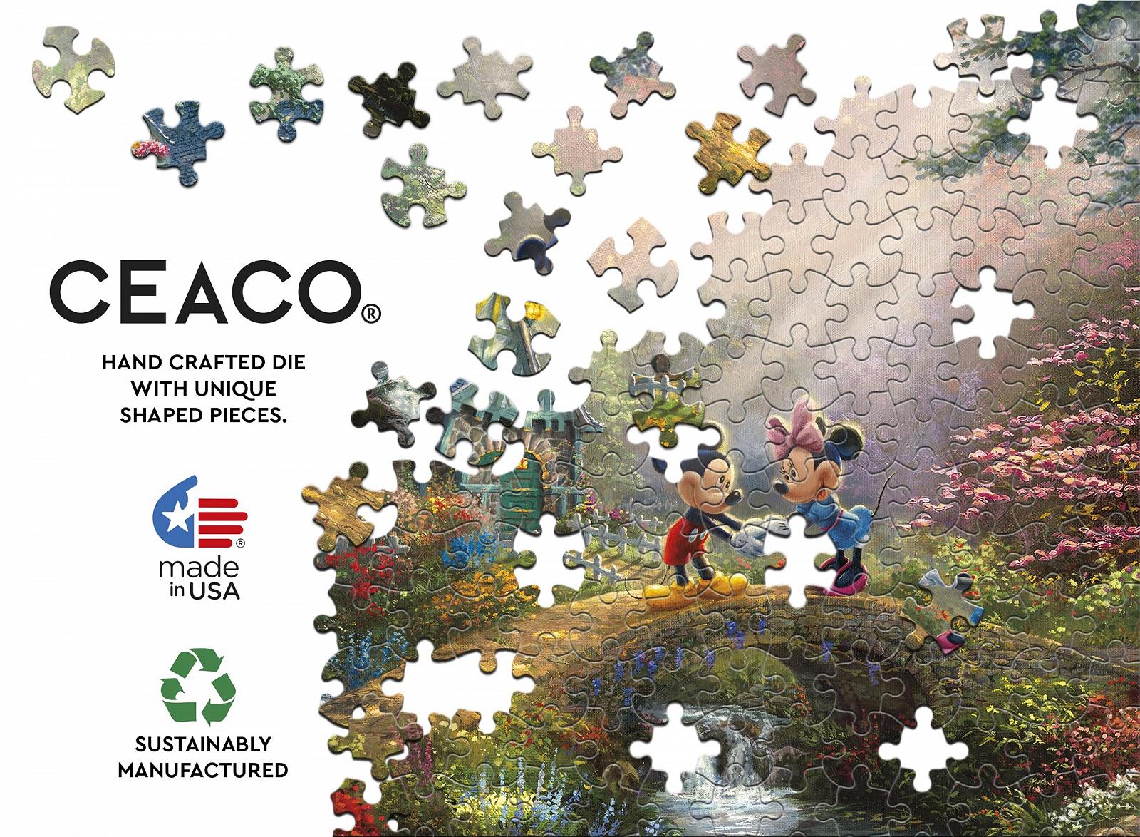 Пазл Ceaco Thomas Kinkade Disney Mickey & Minnie Sweetheart Bridge 1000 деталей, фото №6