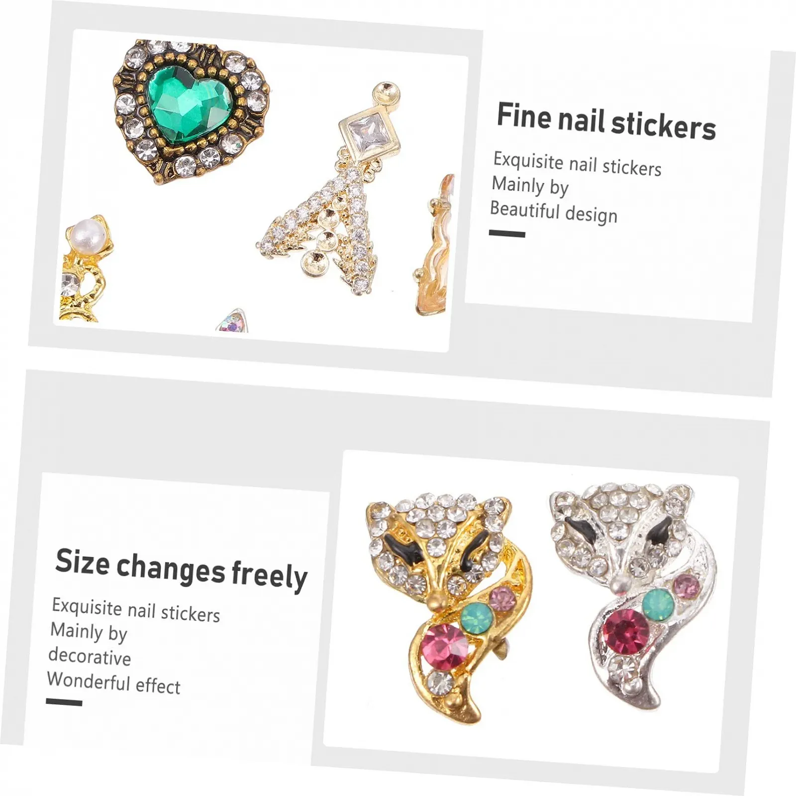 Стрази для нігтів FRCOLOR 100 шт, сплав, для творчого дизайну, манікюру, універсальне використання для мистецтва, фото №2