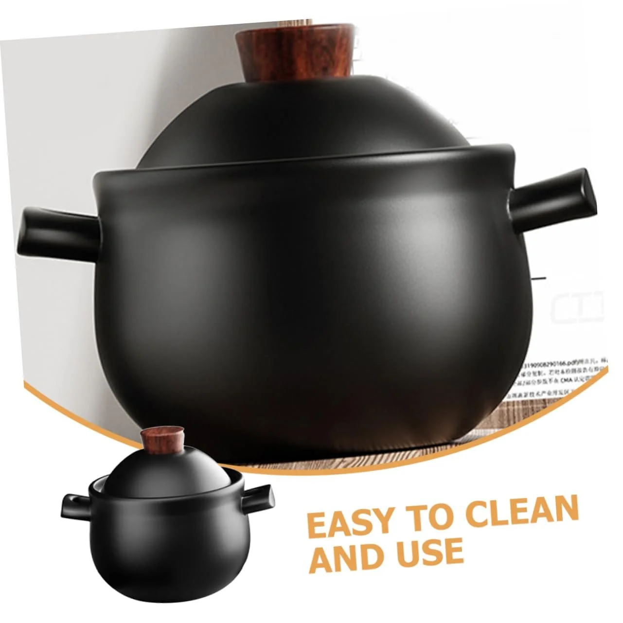 Кастрюля GLEAVI с крышкой большая термостойкая для газовой плиты антипригарная для тушения и риса, фото №8