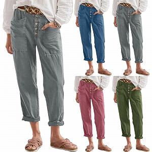 Купити Штани лляні Generisch Жіночі з високою посадкою - Фото 1 Штани лляні Generisch Жіночі з високою посадкою - Фото 1