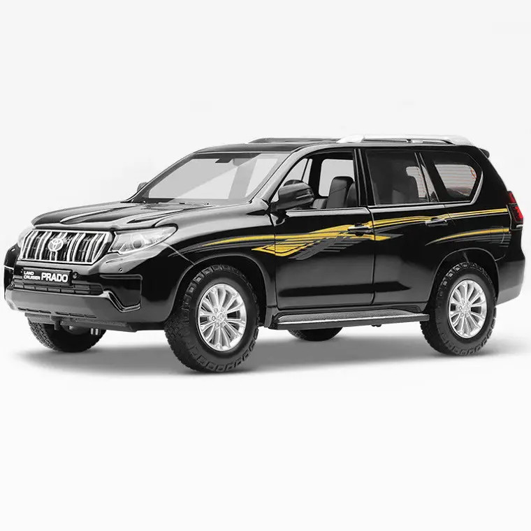 Игрушечная машинка металлическая Toyota Land Cruiser Prado Автопром Тойота джип 1:24, черная 20*7*8 см, фото №2