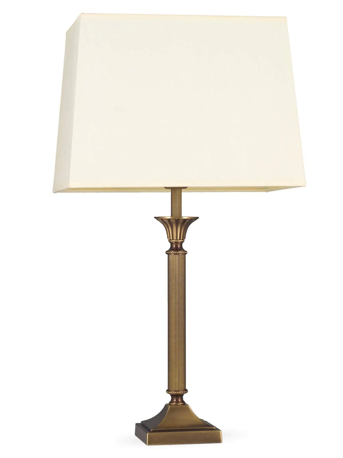 Настільна лампа в стилі модерн антична латунь, тканинний абажур, 1xE14 Жовтий прямокутний, фото №1