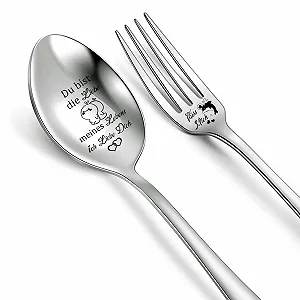 Набір виделок і ложок для супу Wife Husband, романтичний подарунок на день народження - Фото 1