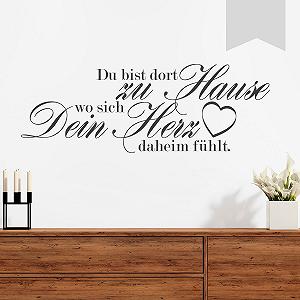 Наклейка на стіну Wandkings "Du bist dort (Heart) Home Where Your Heart Feel at Home" 120 x 44 см - Фото 1