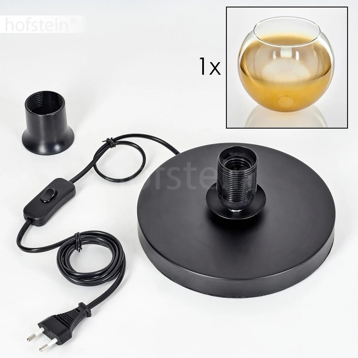 Настільна лампа Koyoto Метал/Скло 25 см E27 Чорний/Золотий/Прозорий, фото №6