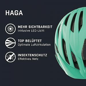 Шлем велосипедный ALPINA Haga с поглощением ударов, безопасный и оптимально регулируемый городской для взрослых с интегрированным светодиодным фонарем synthetic.ua - Фото 1