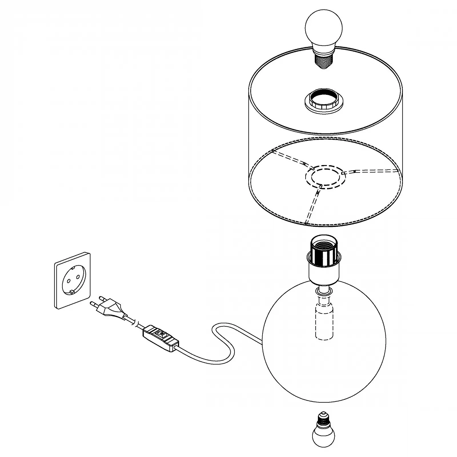 Настільна лампа EGLO Montalbano 2xE27 23 см Білий, фото №4