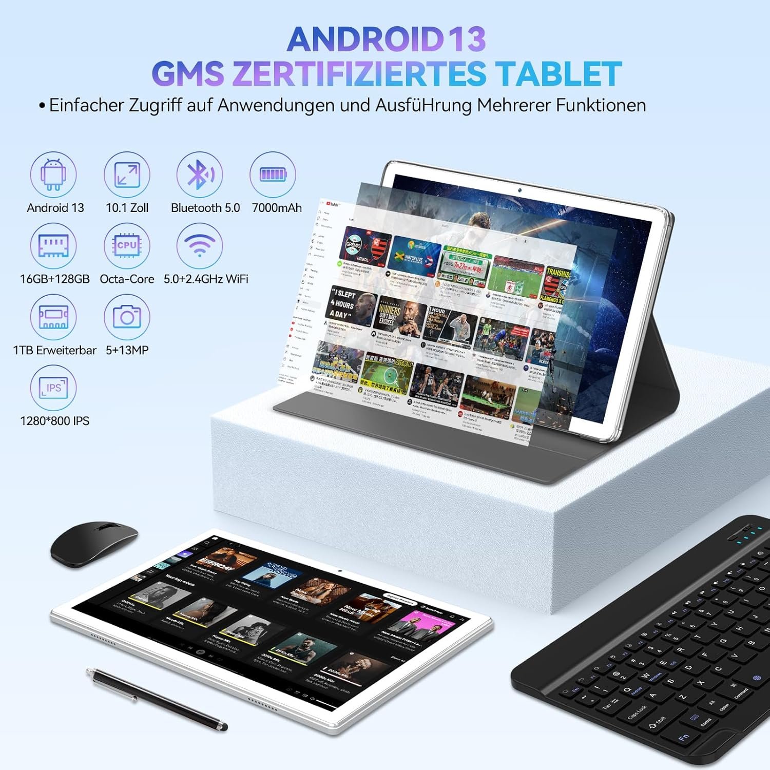 Планшет 10.1" ANTEMPER D115 8+8/128Gb 8 ядер Android 13 7000 mAh Black, фото №2