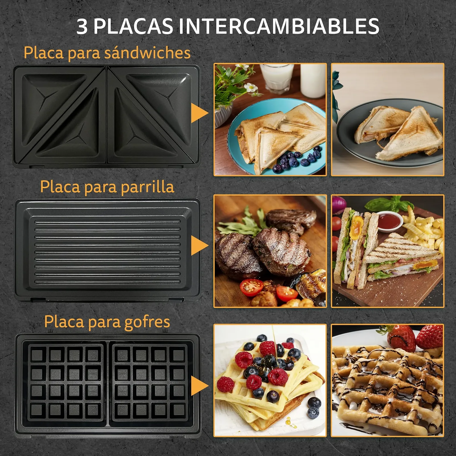 Сендвічниця Grunkel SAN-MULTING 850 Вт, фото №5