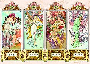 Пазл EPOCH Mucha Season of Flow 2000 деталей 38 x 53 см - Фото 1