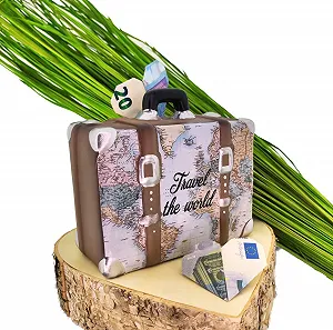 Скарбничка MC-Trend Travel The World дерево та скло Cream synthetic.ua - Фото 1