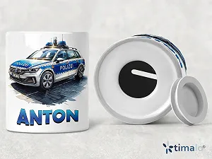 Скарбничка timalo Поліцейська машина Кераміка з гумовою пробкою synthetic.ua - Фото 1