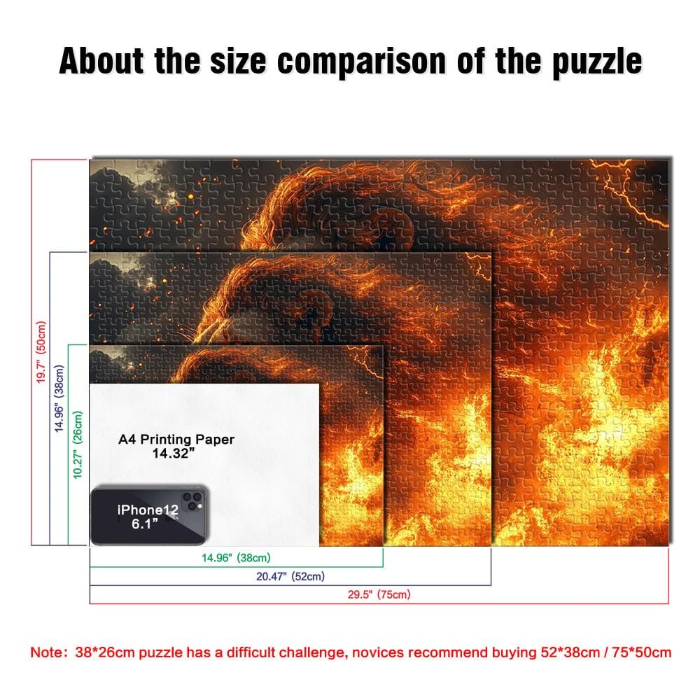 Пазл Fiery Lion King 1000 деталей 38 x 52 см, фото №7