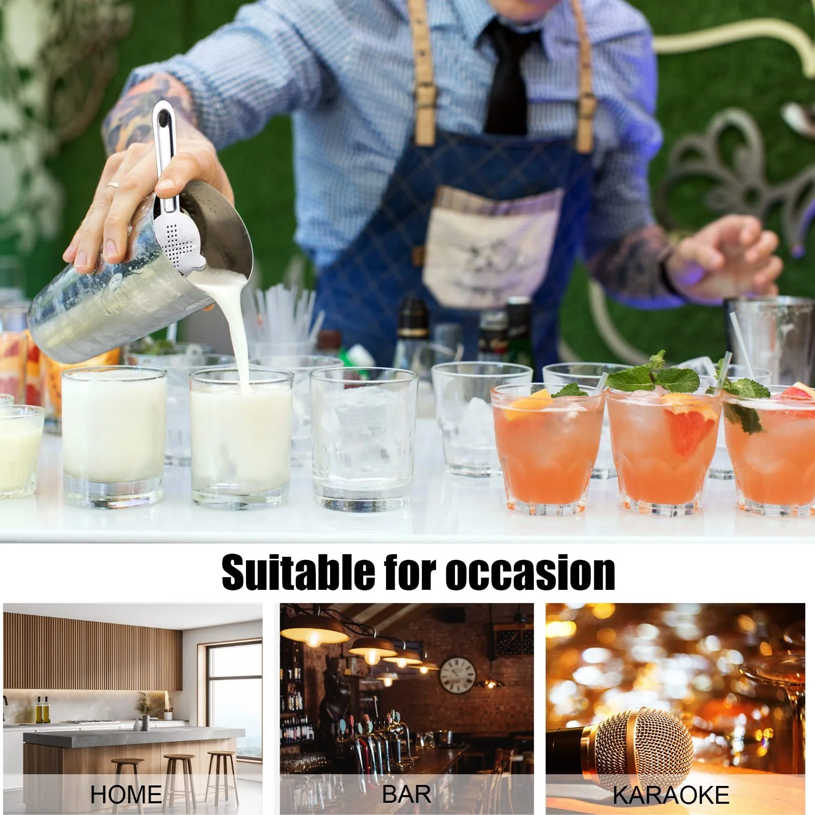 Стрінер для коктейлів Bar 2 шт. Нержавіюча сталь, дрібний, фото №7